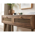 Tavolino consolle in legno a 2 cassetti 41.9