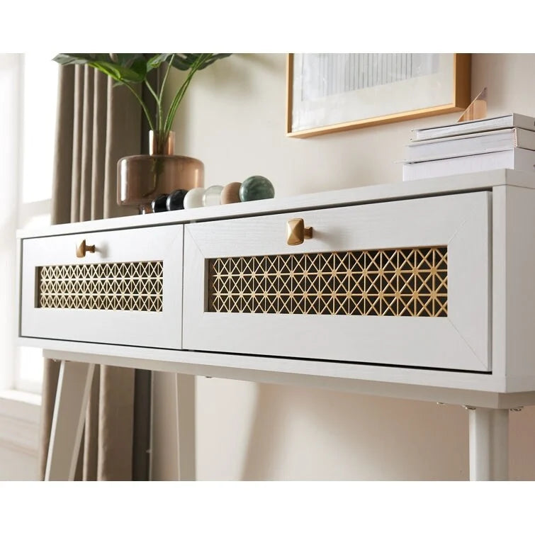 Tavolino consolle in legno a 2 cassetti 41.9