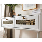 Tavolino consolle in legno a 2 cassetti 41.9