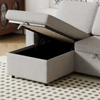 Divano letto estraibile Oaks Aura da 85,8 pollici, divano a L con porta USB, divano letto convertibile con ripiani contenitori