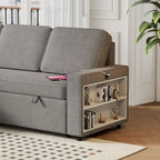 Divano letto estraibile Oaks Aura da 85,8 pollici, divano a L con porta USB, divano letto convertibile con ripiani contenitori