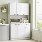 71 Kitchen Pantry Cabinet, Tall Storage Cabinet with Microwave Stand, Modern Kitchen Hutch,3 Adjustable Shelves for Living Room, Dining Room
