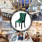 Upholstered Tufted Velvet Dining Chair with Solid Wood Legs Set of 6