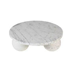 Round Marble Coffee Table with Sphere Legs, Multicolor, Seats 4??