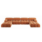 138  Convertible Modular Sectional Sofa, U-Shaped Minimalist Velvet Sofas Couches