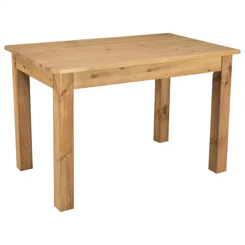 Flash Furniture Tavolo da Pranzo Rettangolare Rustico in Pino Massiccio 46 x 30