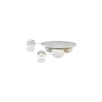 Round Marble Coffee Table with Sphere Legs, Multicolor, Seats 4??