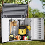 Outdoor Storage Cabinet, Waterproof Outdoor Resin Storage Box, for Garbage Cans
