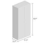 2-Door Wardrobe Armoires Freestanding Bedroom Armoire with Hanging Rod