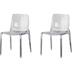 Amber Acrylic Armless Low Back Dining Chair