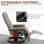 HomCom Faux Leather Adjustable Manual Swivel Base Recliner Chair with Comfortable and Relaxing Footrest