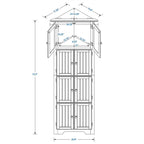 Tall Corner Storage Cabinet with 8 Doors and 4 Shelves