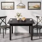 39.4 Inches Square 2-4 People Dining Table with Solid Wood Legs for Living Room Dining Room