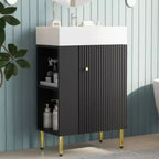 21.6 white Bathroom vanity, Combo Cabinet, Bathroom Storage Cabinet, Single Ceramic Sink, Left side storage