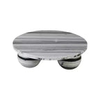 Round Marble Coffee Table with Sphere Legs, Multicolor, Seats 4??