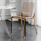 Amber Acrylic Armless Low Back Dining Chair
