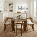 7pcs Oval Dining Table Set Dining Set for 6, 71'' Large Family Kitchen Table Set with 6 Padded Dining Chairs, Walnut - Christopher Knight Home