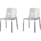 Amber Acrylic Armless Low Back Dining Chair