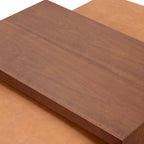 Poly & Bark Jarmo Ottoman with Adjustable Walnut Table - Full Grain Genuine Italian Leather