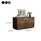 Art Deco Inspired Wood Dresser with Geometric Carvings