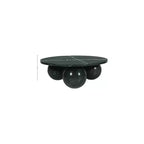 Round Marble Coffee Table with Sphere Legs, Multicolor, Seats 4??